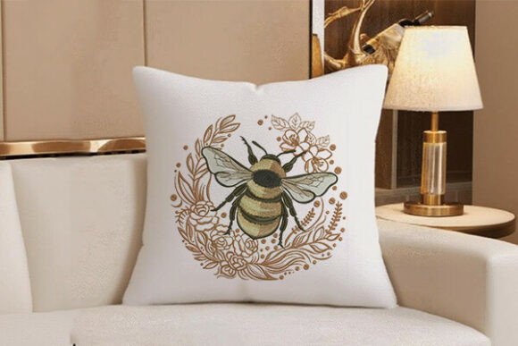 Bee Embroidery Design: A Modern Accent for Custom Textiles