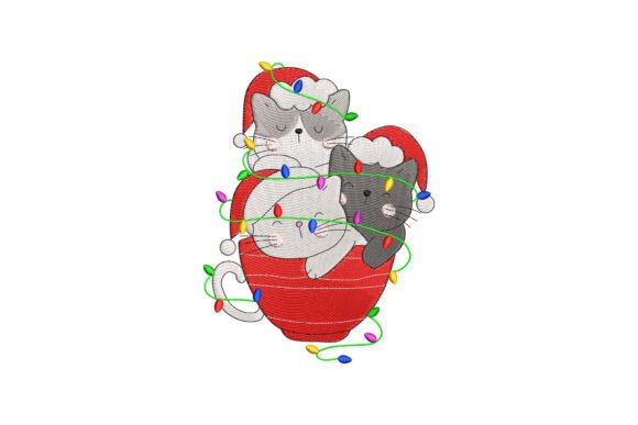 Cute Cats Christmas: Festive Embroidery Magic