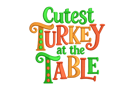Cutest Turkey at the Table: A Modern Embroidery Design