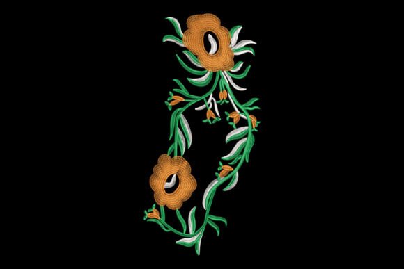 Embracing Vitality: The Creative Power of Orange Floral Vine Embroidery