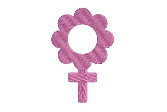 Evaluating the Pink Floral Female Symbol Embroidery Design for Modern Projects