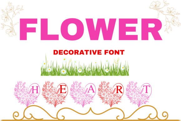 Flower Heart: Elevating Romantic Design with Floral Typography
