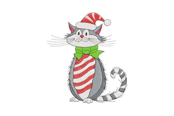 Funny Cat Christmas: Embroidery Design Guide