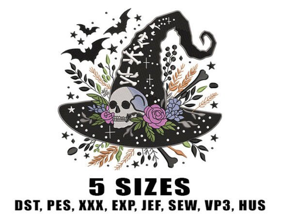 Mastering the Flower Witch Hat Embroidery Design for Gothic and Halloween Decor