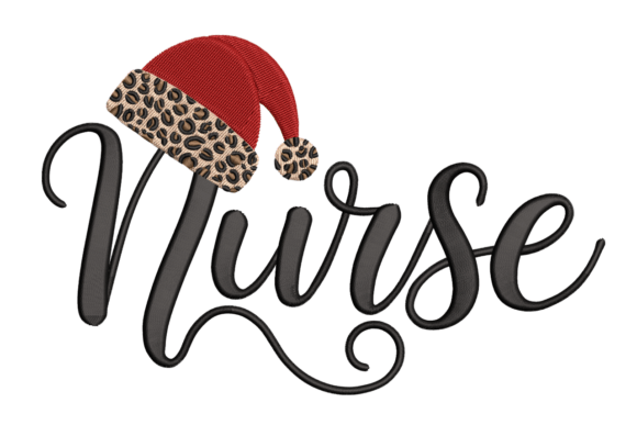 Nurse Leopard Santa Hat: A Festive Embroidery Design for Creative Crafters