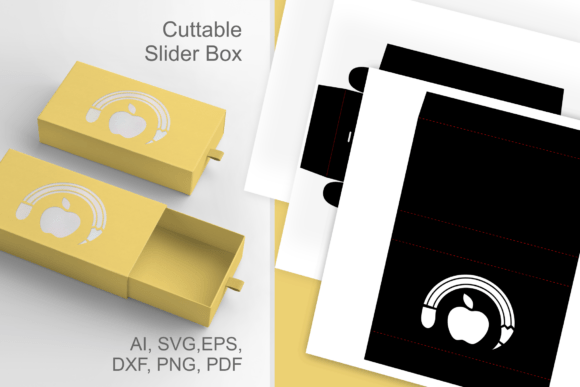 Pencil N Apple Cutout - Drawer Favor Box: Elevate Your Gift Presentation