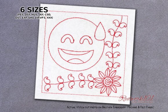 Pretty Smiling Face with Sweat Redwork: Strategic Design for Brand Personality and Creative Efficiency