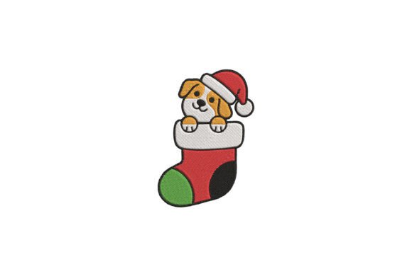 Revitalize Your Holiday Crafts: The Christmas Puppy in Stocking Embroidery Design