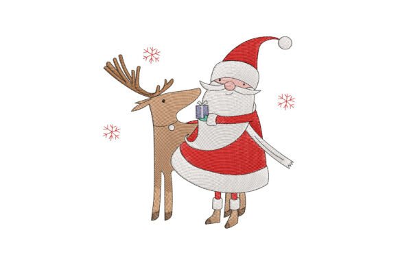 Santa Claus with Reindeer Christmas Design