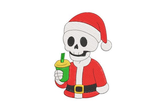Santa Skeleton Christmas: A Spooky Twist on Holiday Embroidery