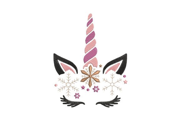 Snow Unicorn Face: Elevating Modern Embroidery with Whimsical Precision