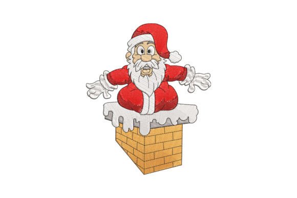 Strategic Holiday Branding: Leveraging the Santa Chimney Christmas Embroidery Design for Impact