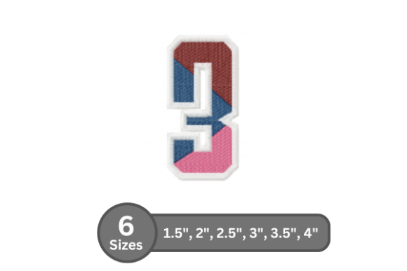 Street Varsity Number -3: A Versatile Machine Embroidery Font for Personalization