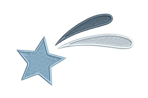 Stylized Shooting Star with Trail Embroidery Design: Bringing Celestial Dreams to Life