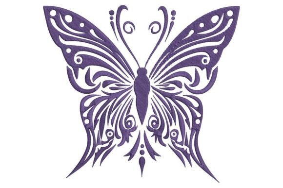 The Strategic Allure of the Ornate Butterfly Embroidery Design in Purple for Modern Branding